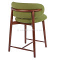 Italiaanse minimalistische stoelstoel Green Fabric Bar Stool